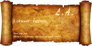 Lohner Ágnes névjegykártya